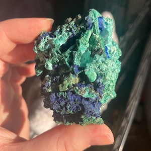 Azurite Malachite raw specimen| mixed mineral specimen | Top Shelf | US Seller |  rare azurite malachite freeform