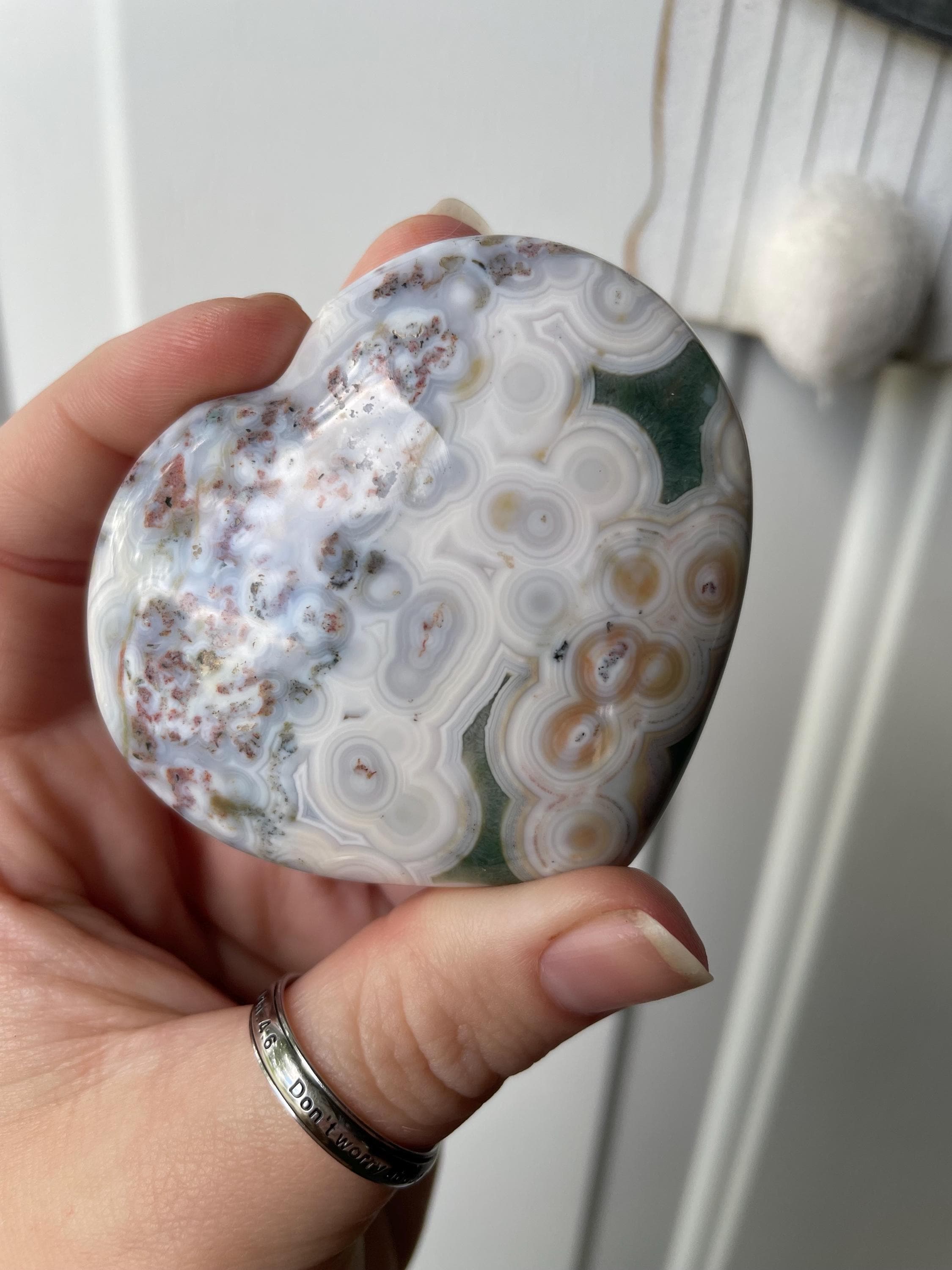 Ocean jasper heart - Etsy 日本