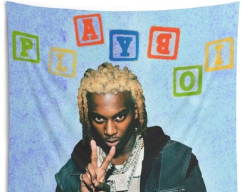 Playboi Carti Wall Tapestry Banner Playboi Carti Die Lit Rap Hip hop Tapestries and Banners Etsy