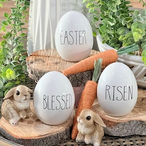 Decorative Easter Eggs, Set of 3,  Easter Decor, Home Decor, Inspirational Decor, Farmhouse Decor, Modern Home, Tiered Tray Decor
