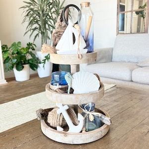 Beach Tier Tray Decor, Starfish Tray Decor, Ocean Decor, Beach Decor, Tiered Tray Bundle, Beach Decor Set, Beachy Vibes, Seaside Escape Feel