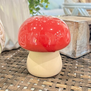 Ceramic Mushroom, Glazed Mushroom, Mushroom Decor, Tiered Tray Decor, Fairy Decor