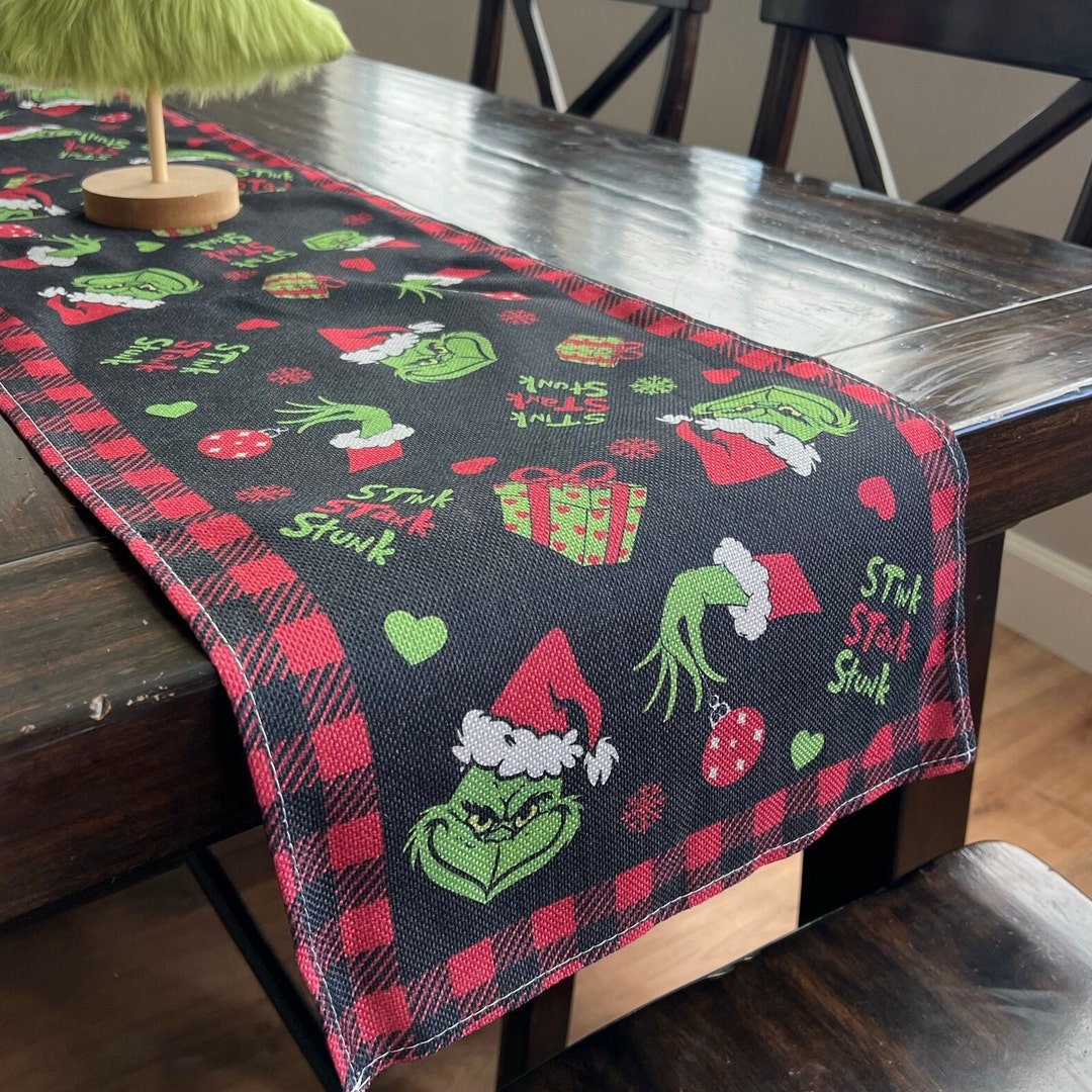 Grinch Table Runner, Christmas Table Runner, Grinch Decor, Funny