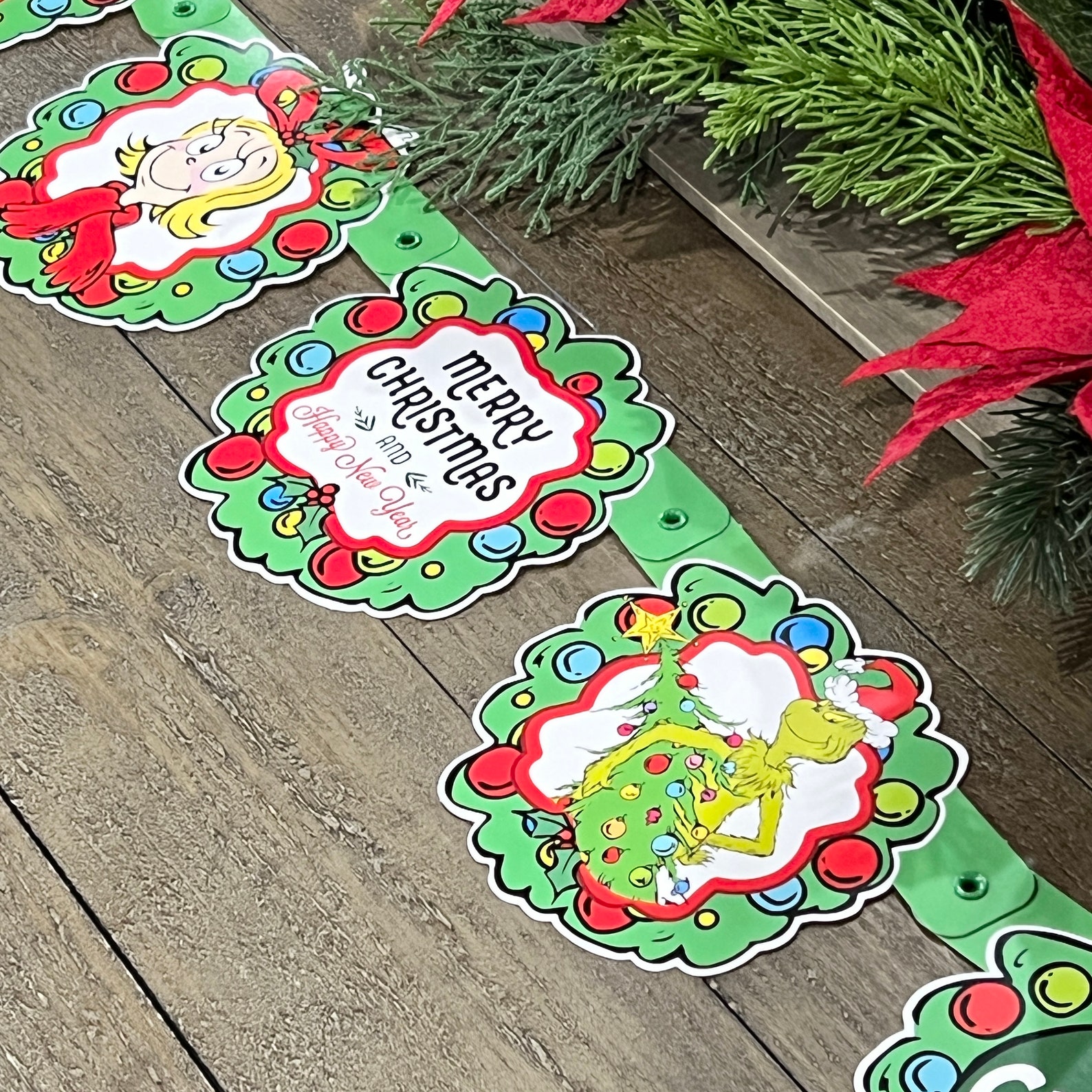 Grinch Garland, Grinch Party Supplies, Grinch Paper Garland, Grinch ...