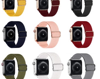 Armband für Apple Watch Solo Loop geflochtenes Nylon Sport 1-7 SE 38-45