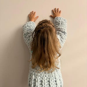 Girls Chunky Knit Jacket | Alize Puffy Yarn, Cozy Toddler Outerwear