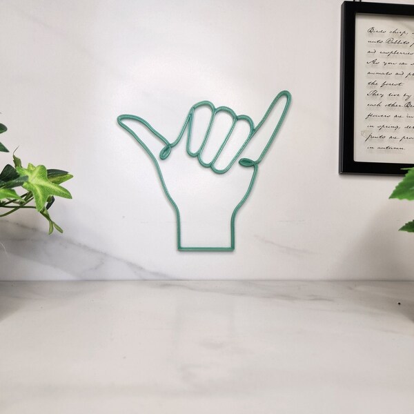 Shaka Hand Sign. Hawaii Wall Art. Hang Loose Gesture. Boho Costal Decor. Surfer Beach Decor. Surf Nursery Room. Mahalo Hand. Kids Room Art