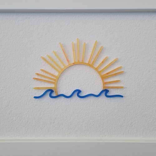 Sunset Wall Art. Sunrise With Waves Wall Decor. Sun and Waves Etsy