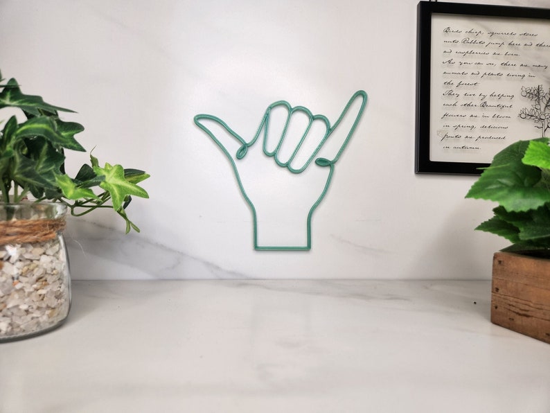 Shaka Hand Sign. Hawaii Wall Art. Hang Loose Gesture. Boho Etsy