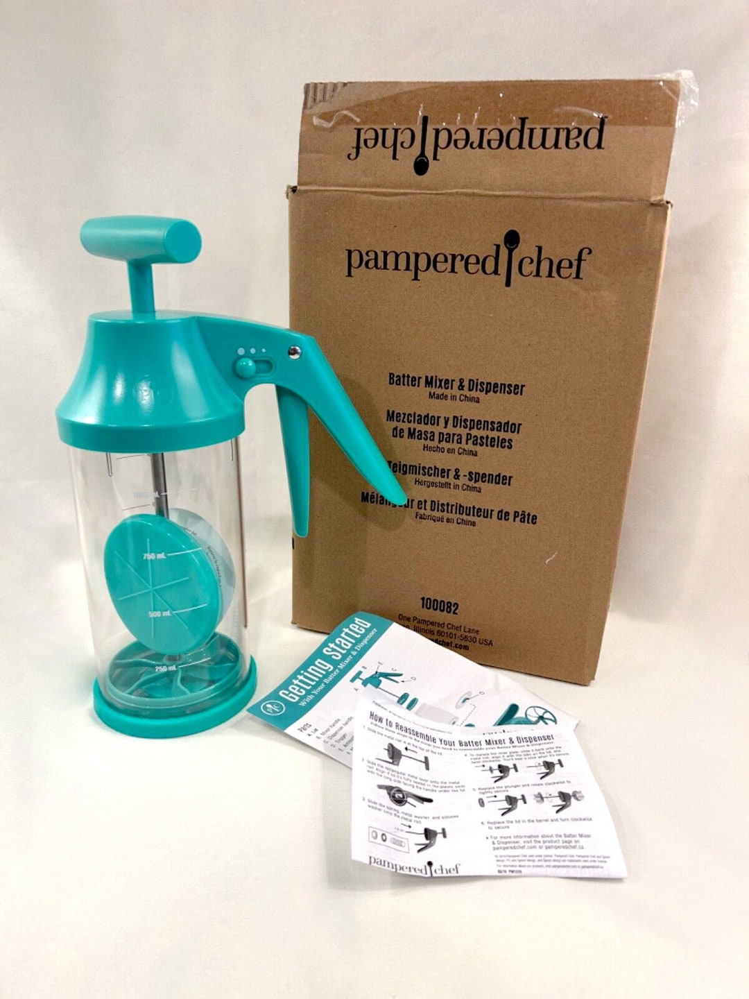 Pampered Chef 100082 Clear Batter Mixer & Dispenser NEW Etsy