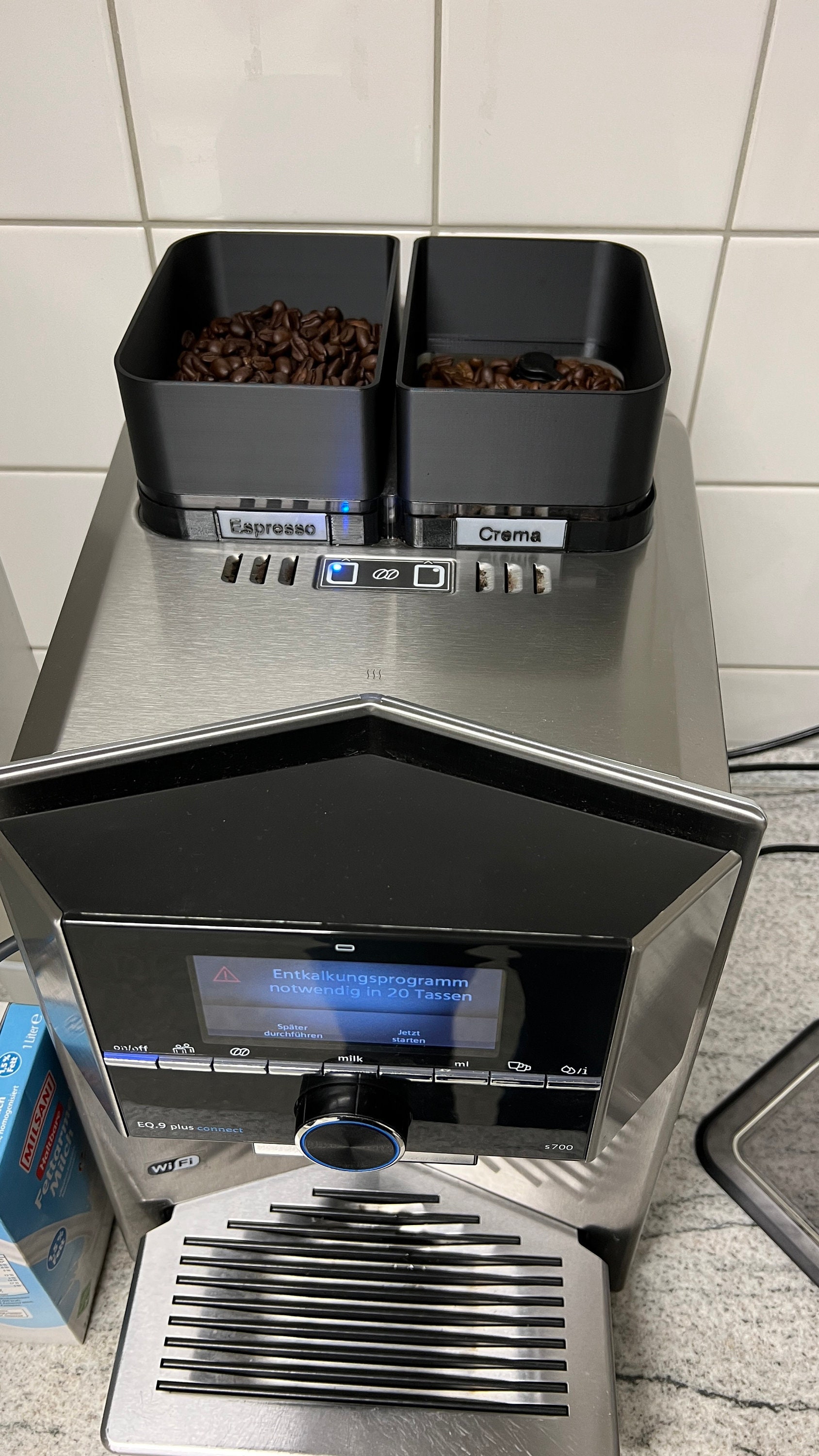 Siemens EQ900 coffee machine display messages explained