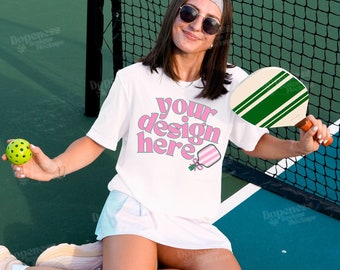 Bella Canvas 3001 Mockup | Trendy Mockup | Print On Demand Mockup | Lifestyle Mockup | 3001 Bella Canvas Mock Y2K Mockup Pickleball Mockup
