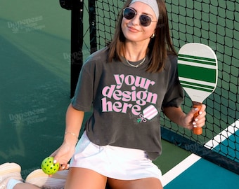 1717 Comfort Colors Mockup | Trendy Mockup | Print On Demand Mockup | Lifestyle Mockup | C1717 Pepper Mockup| Y2K Mockup | Pickleball Mockup