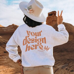 Gildan 18000 Mockup | Nature Mockup | Oversized Mockup | Trendy Mockup | Aesthetic Mockup | Ash Gildan Crewneck Mockup | POD Mockup |Y2k