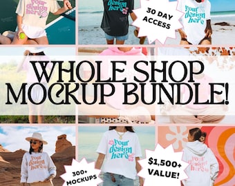 Whole Shop Mockup Bundle | Bella Canvas 3001 Bundle | Shirt Mockup Bundle|  30 DAY ACCESS | Gildan Bundle | Comfort Colors Bundle