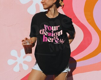 1717 Komfortfarben Mockup | Übergroßes Mockup | Trendiges Mockup | Print On Demand Mockup | Lebensstil Mockup | Trendiges Mockup | Y2K Mockup