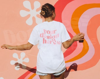 1717 Comfort Colors Mockup  | Oversized Mockup | Trendy Mockup | Print On Demand Mockup | Lifestyle Mockup | 1717 White Mockup | Y2K Mockup