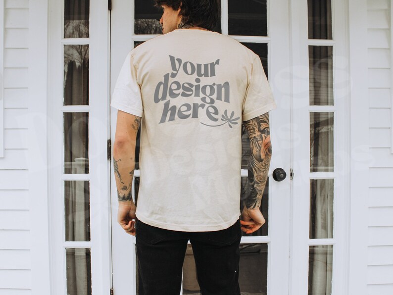 1717 Comfort Colors Ivory Mockup | Male Mockup | Trendy Mockup | Lifestyle Mockup | Punk Mockup | 1717 Ivory Mockup | POD Mockup