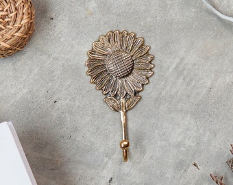 Brass Hook Hanger Sunflower/ decor item