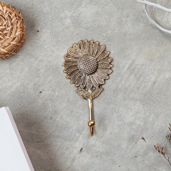 Brass Hook Hanger Sunflower/ decor item