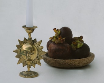 Brass sun shaped candlestick/ candle holder / candle