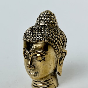 Buddha Statue Gold, Buddah Statue, Gold Buddha Head, Brass Buddha Statue, Buddha Decor, Feng Shui Home, Meditation Buddha, Yoga Room, Zen