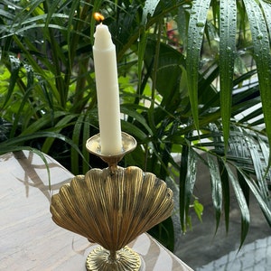 Brass shell candlestick image 4