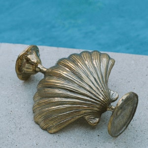 Brass shell candlestick image 2