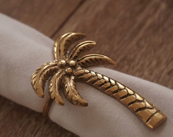 Brass Napkin ring "Bali Palm" set of 2 pcs/ table accesory