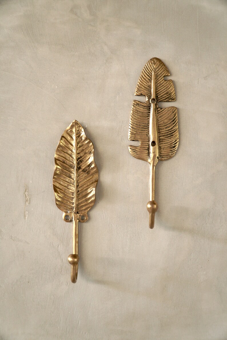 Hook leaf/ Nordic Gold Leaf Wall Hook Coat Hooks Etsy
