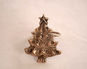 Brass Napkin ring "Christmas tree" set of 2 pcs.