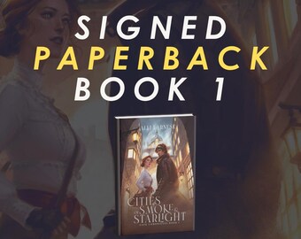 Książka w miękkiej oprawie z autografem – Miasta dymu i blasku gwiazd autorstwa Alli Earnest