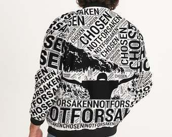 CHOSEN NOT FORSAKEN Bomber Jacket | Christian Jacket | Faith based Apparel | Christian Gift For Men