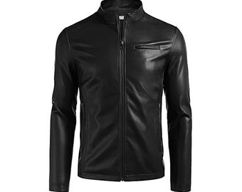 Men's Black Vintage Leather Jacket Handmade Real Leather - Etsy