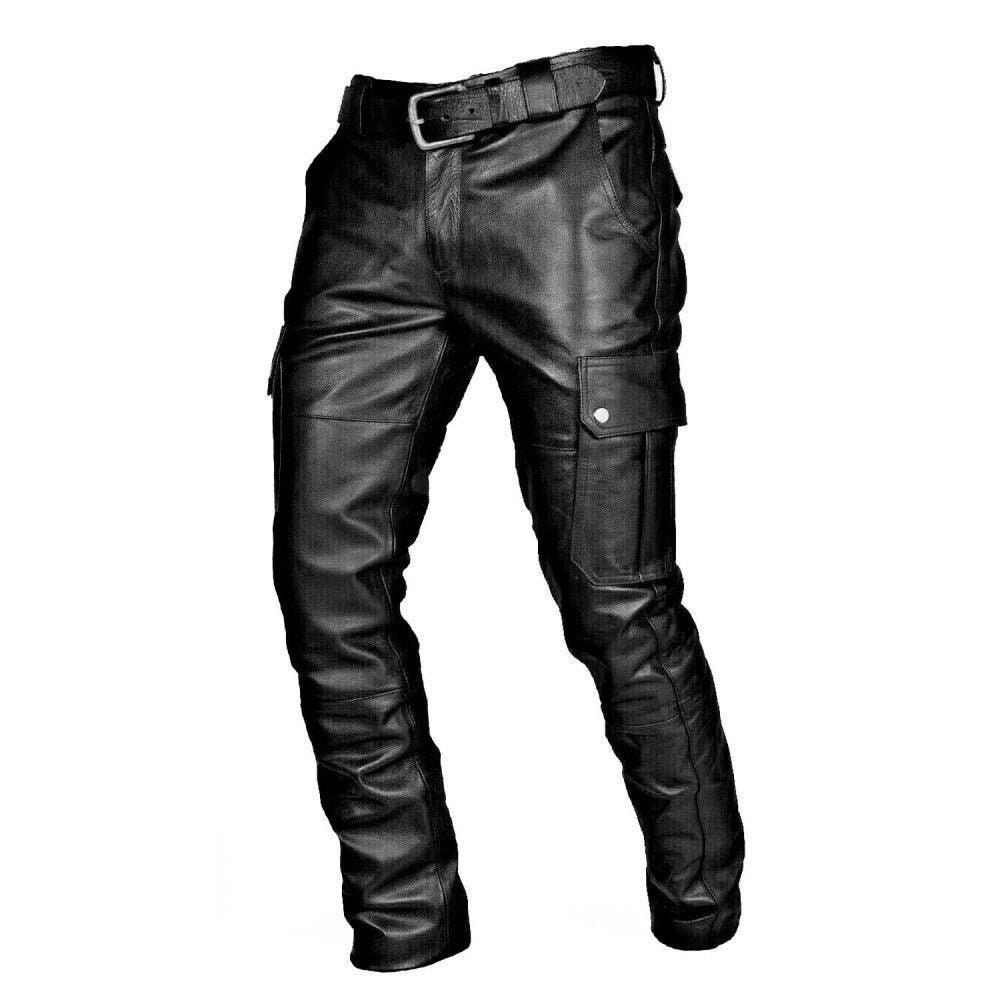 Buy Idopy Mens Business Slim Fit Five Pockets Faux Leather Pants Jeans  Black 31 at Amazonin
