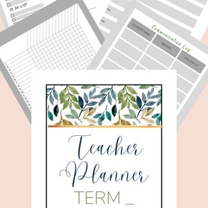 Digital Term Planner | Printable Teacher Schedule 6 Period Day