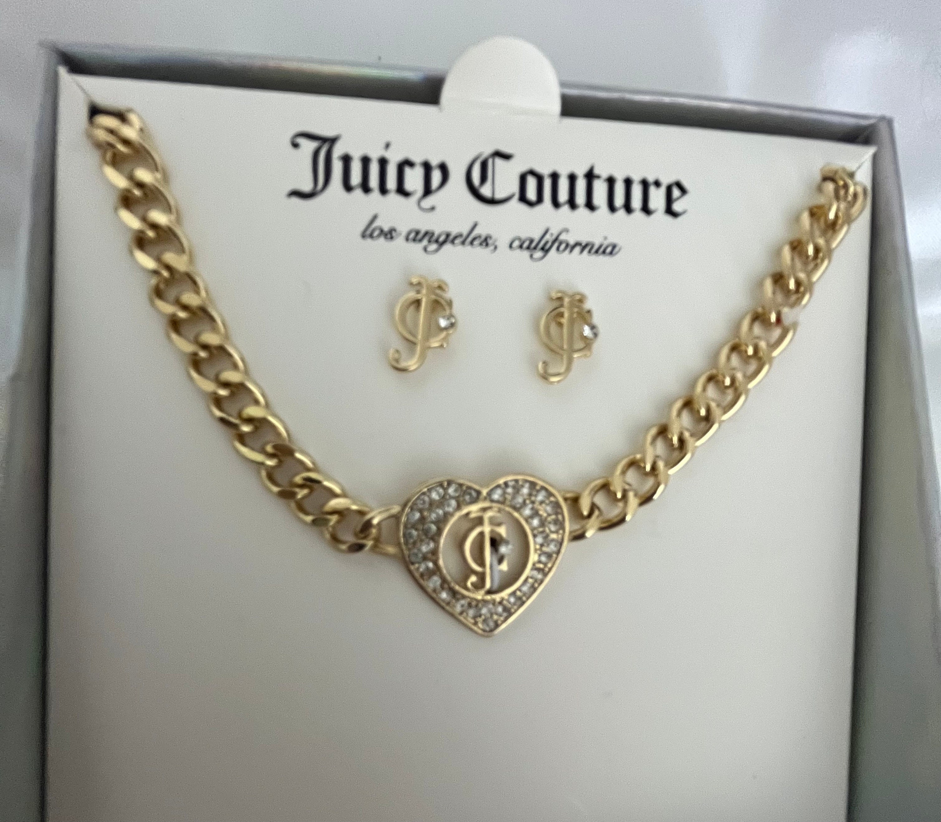Juicycostumejewelry Juicy Couture Necklace and Earrings Set