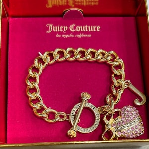 Juicy couture pave heart chunky bracelet