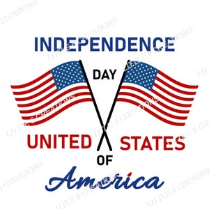 Independence Day USA Crossed Flags - PNG
