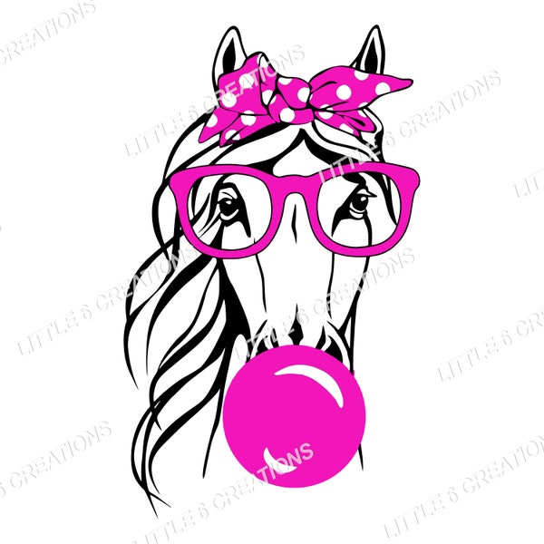 Pink Glasses Horse