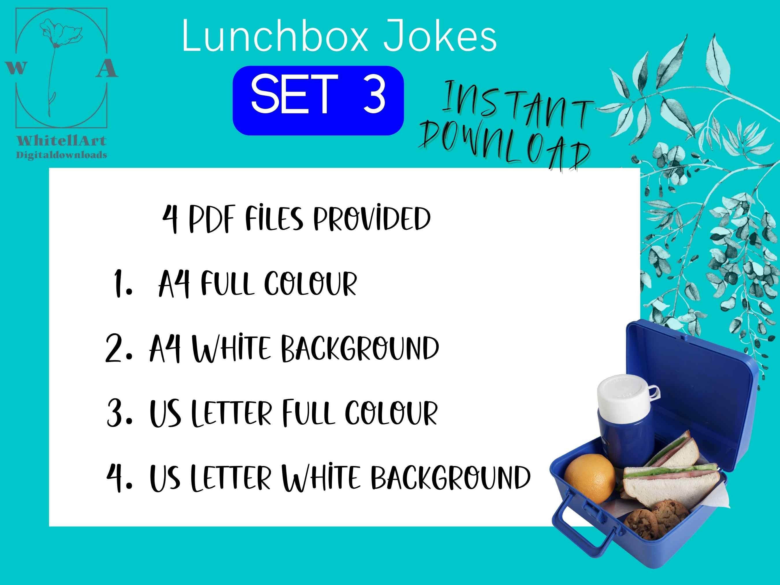 Printable Lunchbox Jokes, Kid Jokes , Set3, Lunchbox Printables, Full ...