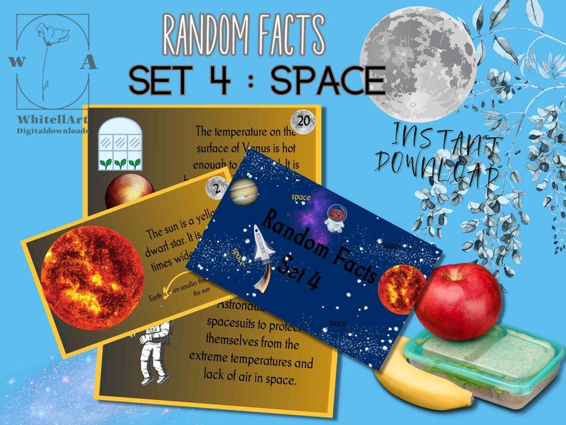 Random Lacks Random Facts Card Printable, Instant Download, Lunchbox Notes, Set 4 ...