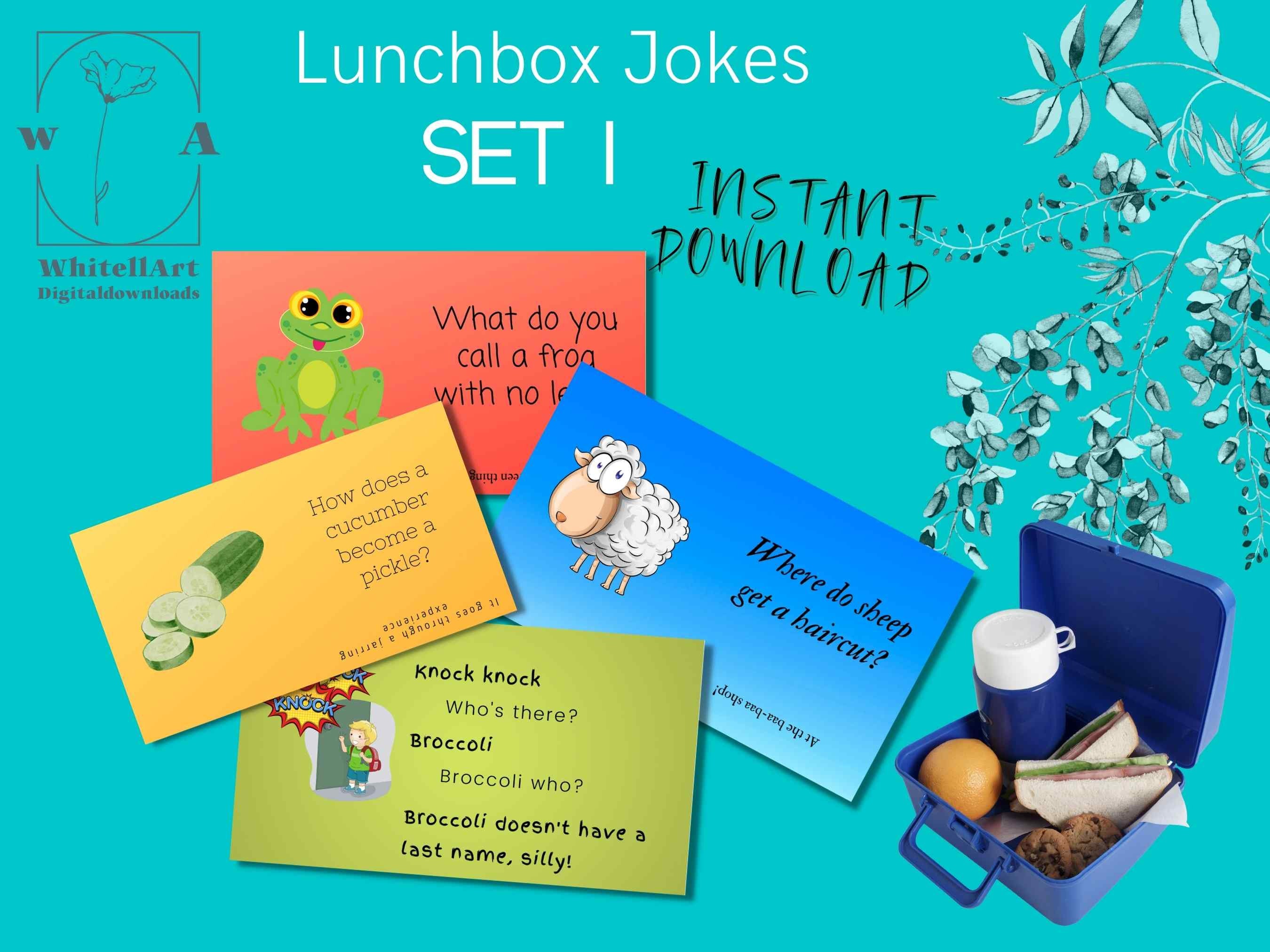 Printable Lunchbox Jokes, Kid Jokes , Set1, Lunchbox Printables, Full ...