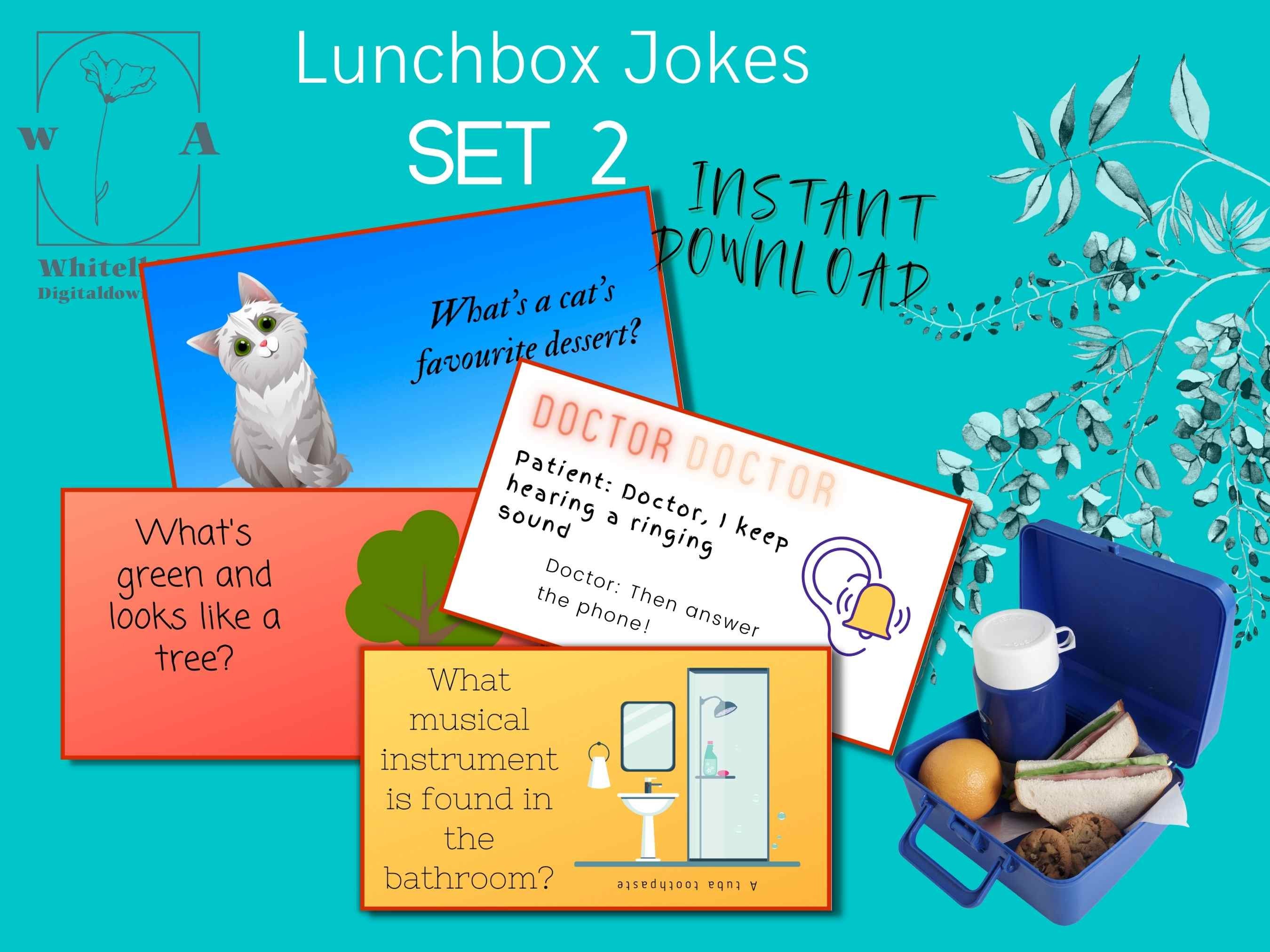 Printable Lunchbox Jokes, Kid Jokes , Set2, Lunchbox Printables, Full ...