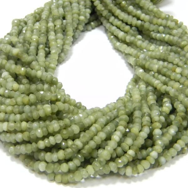 Cats Eye Beads, Gemstone Beads, Natural Chrysoberyl Green Cats Eye Beads, Bulk Wholesale Beads, Jewelry Supplies, 13.25" Strand