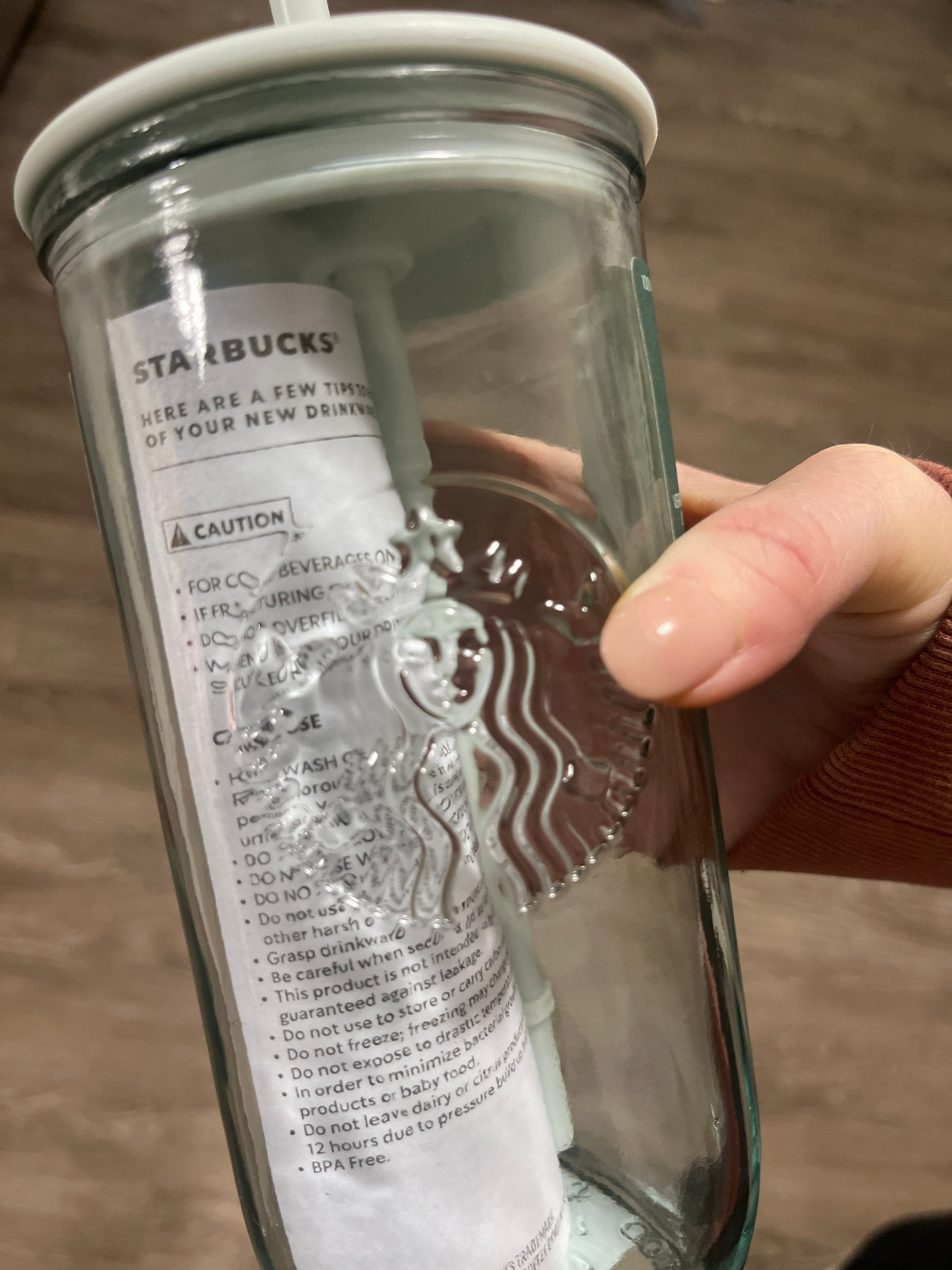 NEW Starbucks RecycledGlass Triangle Cold Cup Tumbler 16oz Grande MINT  CONDITION