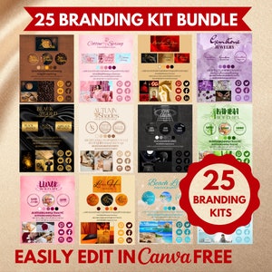 25 Canva Branding Kit Templates Package , DIY Brand Kit Set, Branding ...