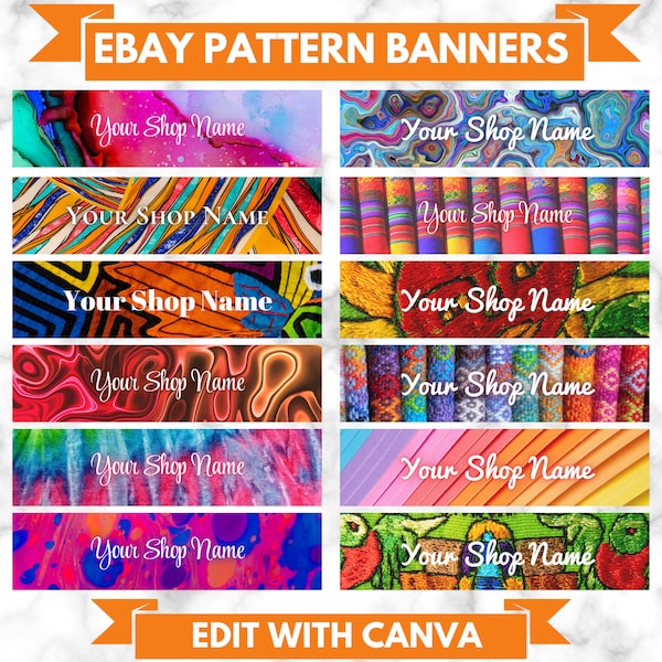 eBay Banner and Logo Patterns Sets, eBay Billboard and Logo Set, eBay Store Billboard Banner and Logo, Colorful Patterns Set