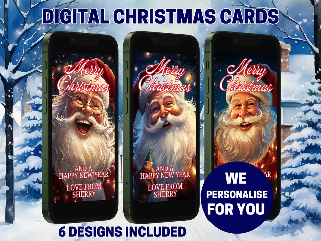 Personalised Christmas Card Santa Digital Christmas Ecard Etsy Australia