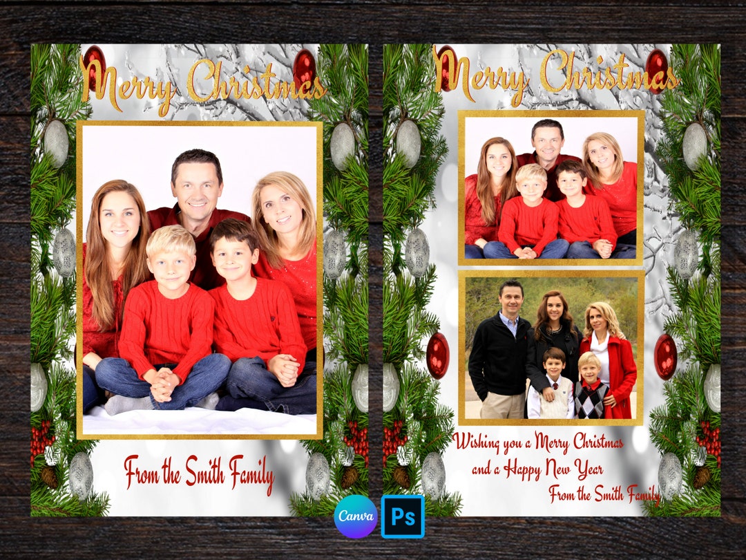 5x7 PSD Christmas Card Templates Photo Vertical 7x5 Vertical Etsy